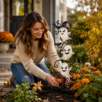 Solar Halloween Little Ghost Garden Stake Light