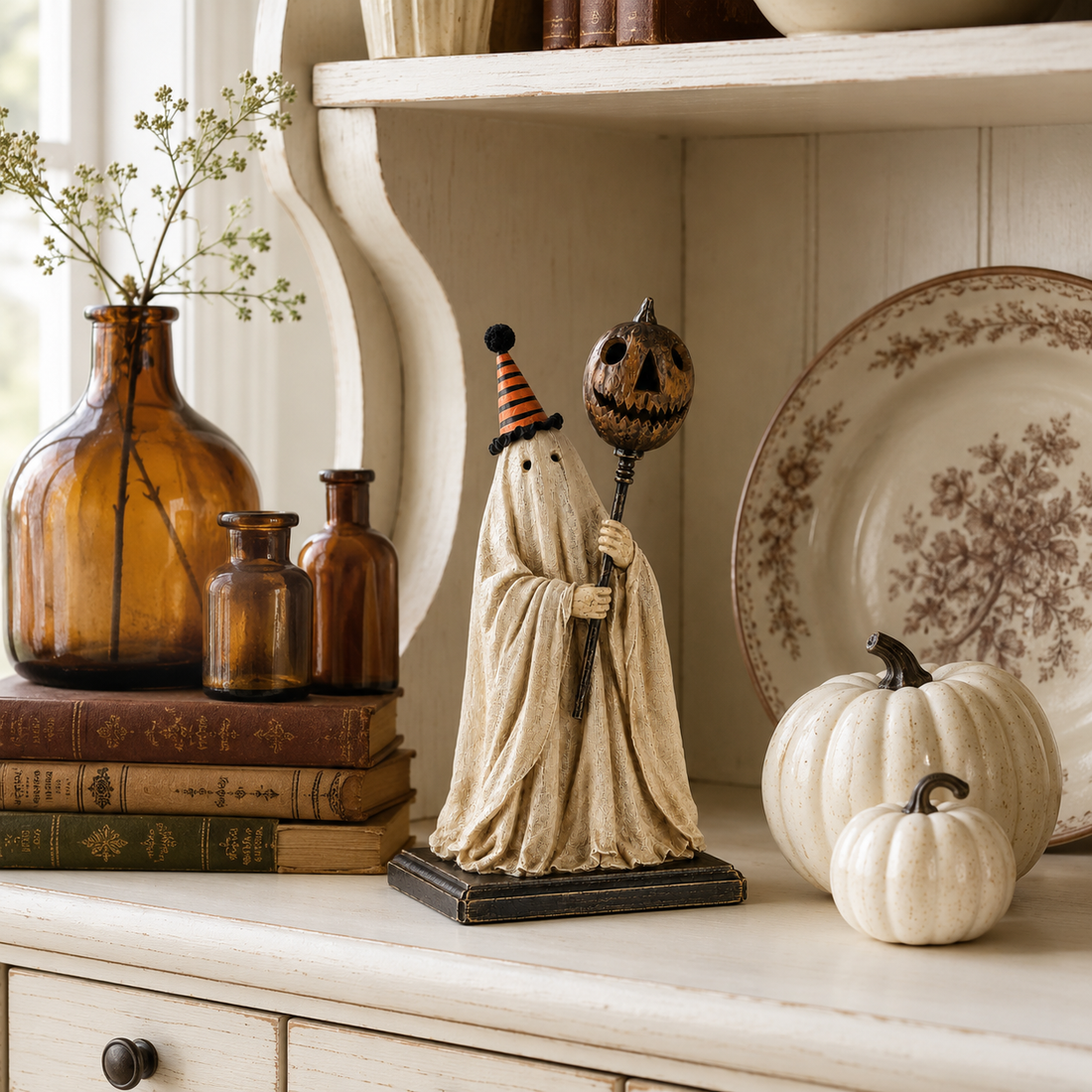 Vintage Halloween ghost decoration detail