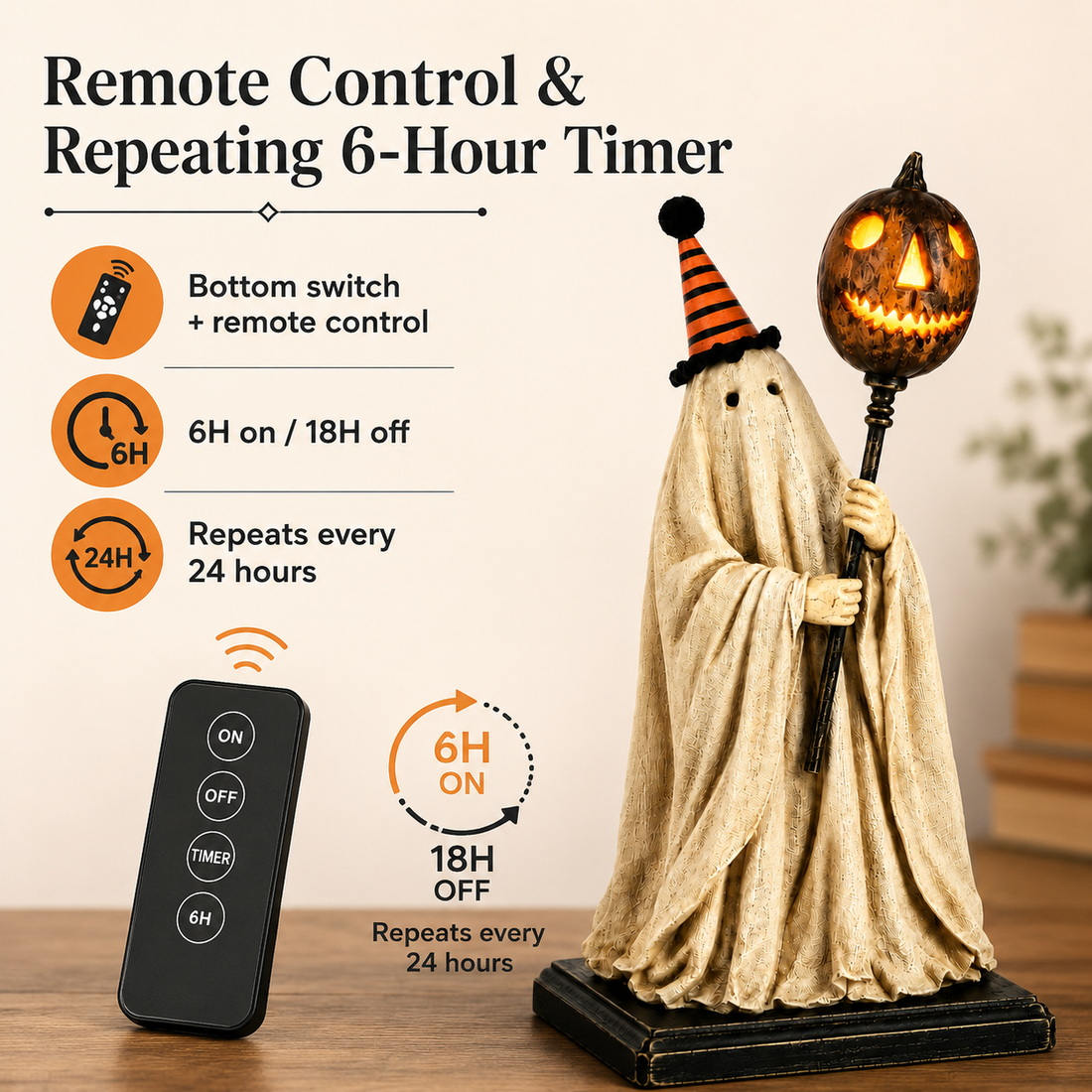 Indoor vintage Halloween ghost decor