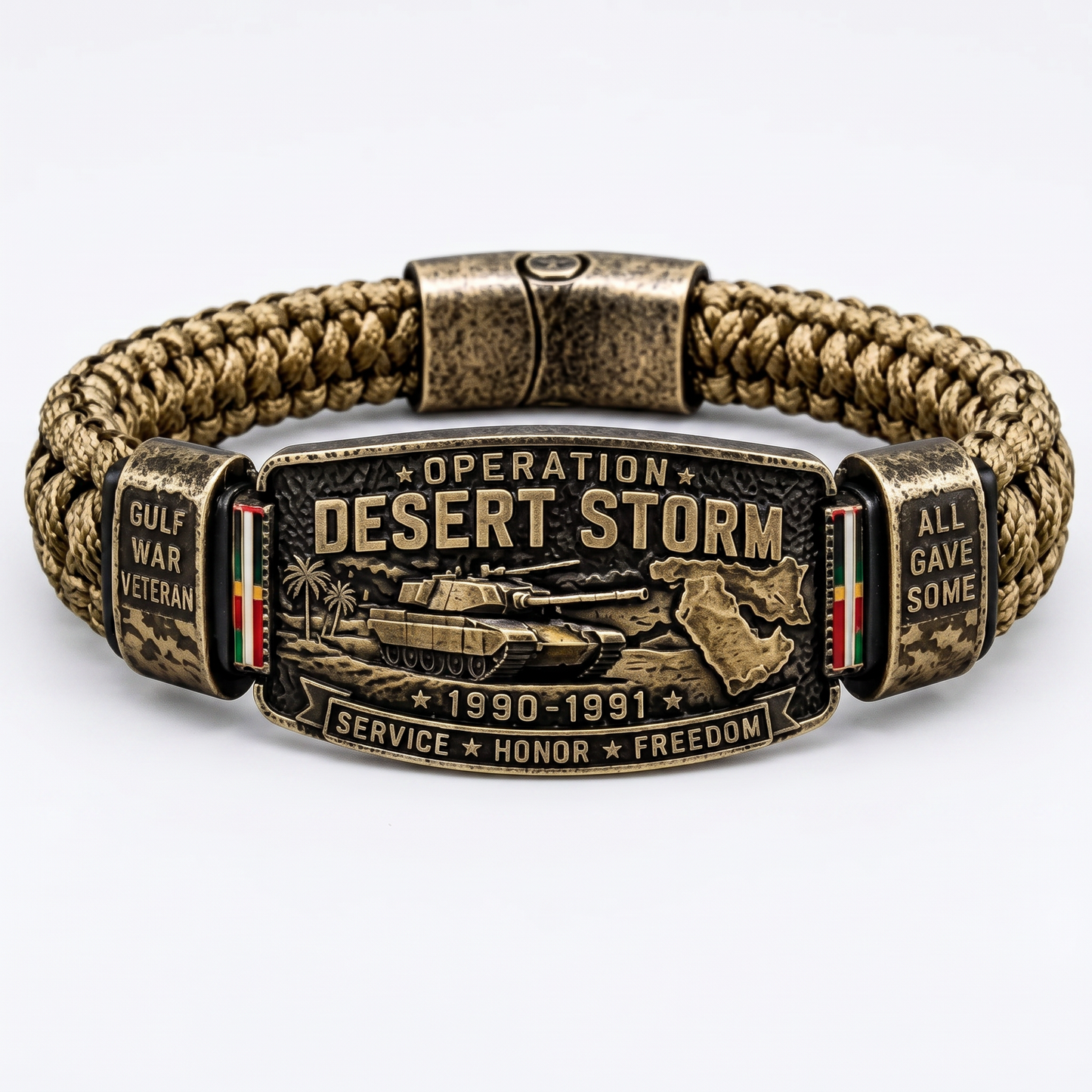 Operation Desert Storm Veteran Paracord Bracelet, Gulf War Service Memorial Honor Wristband