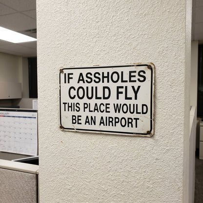Funny "If Assholes Could Fly" Vintage Metal Sign – Hilarious Man Cave Wall Decor