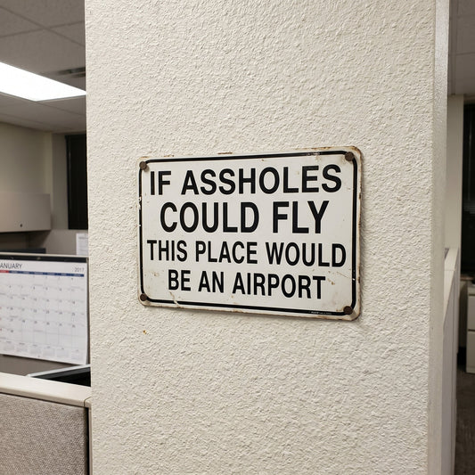 Funny "If Assholes Could Fly" Vintage Metal Sign – Hilarious Man Cave Wall Decor