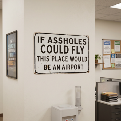 Funny "If Assholes Could Fly" Vintage Metal Sign – Hilarious Man Cave Wall Decor