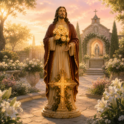 🕯️ Holy Illumination: Virgin Mary &amp; Jesus Resin Statue Light