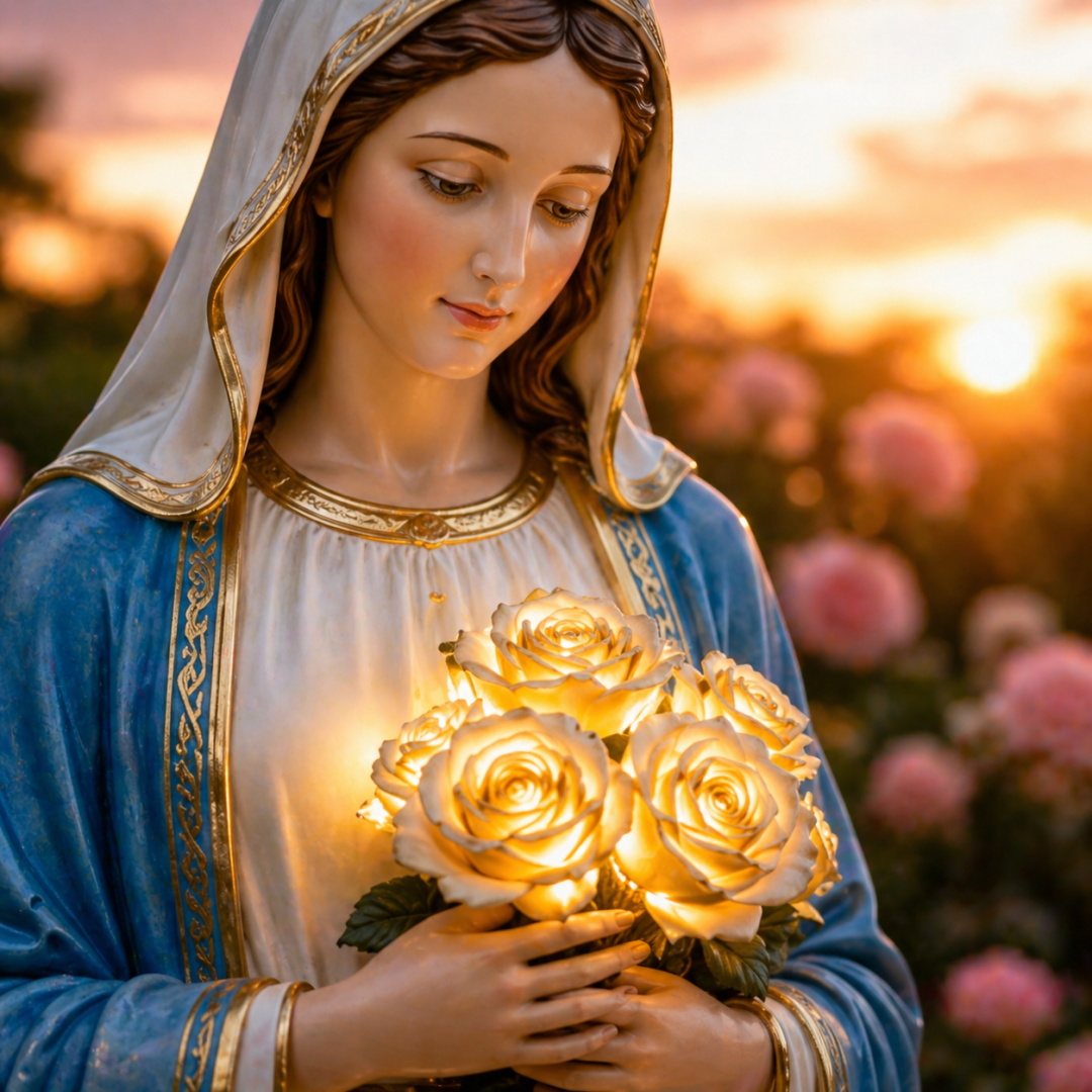 🕯️ Holy Illumination: Virgin Mary &amp; Jesus Resin Statue Light