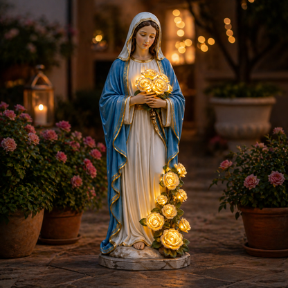 🕯️ Holy Illumination: Virgin Mary &amp; Jesus Resin Statue Light