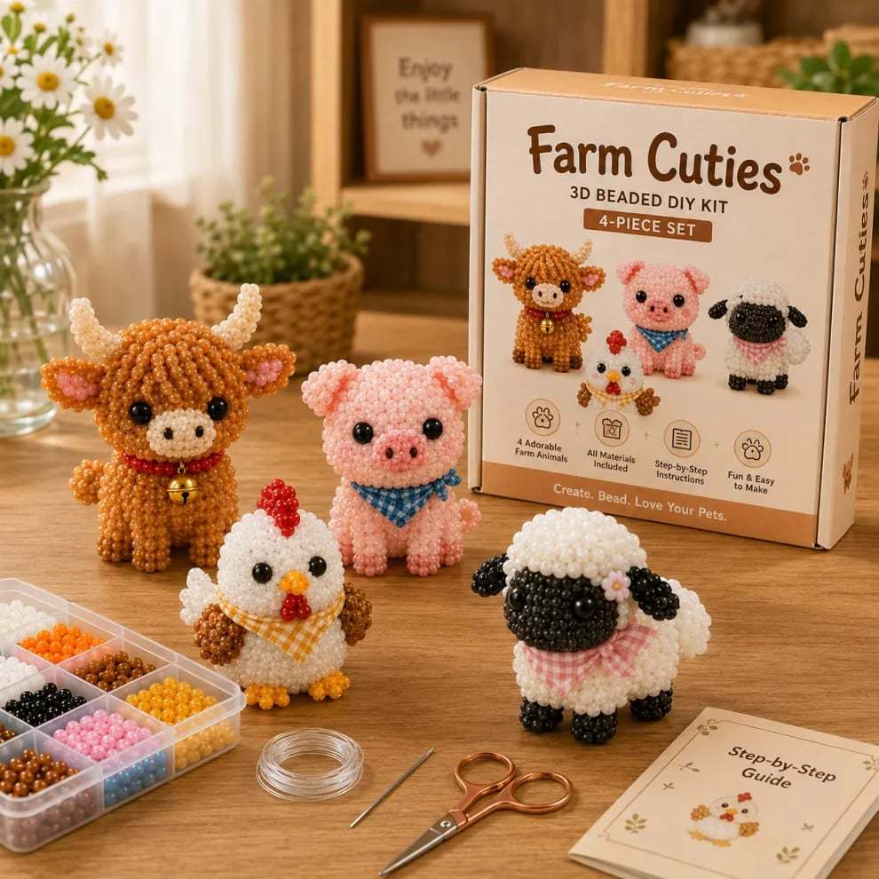 🧵✨Tiny 3D Beaded Animal DIY Kit