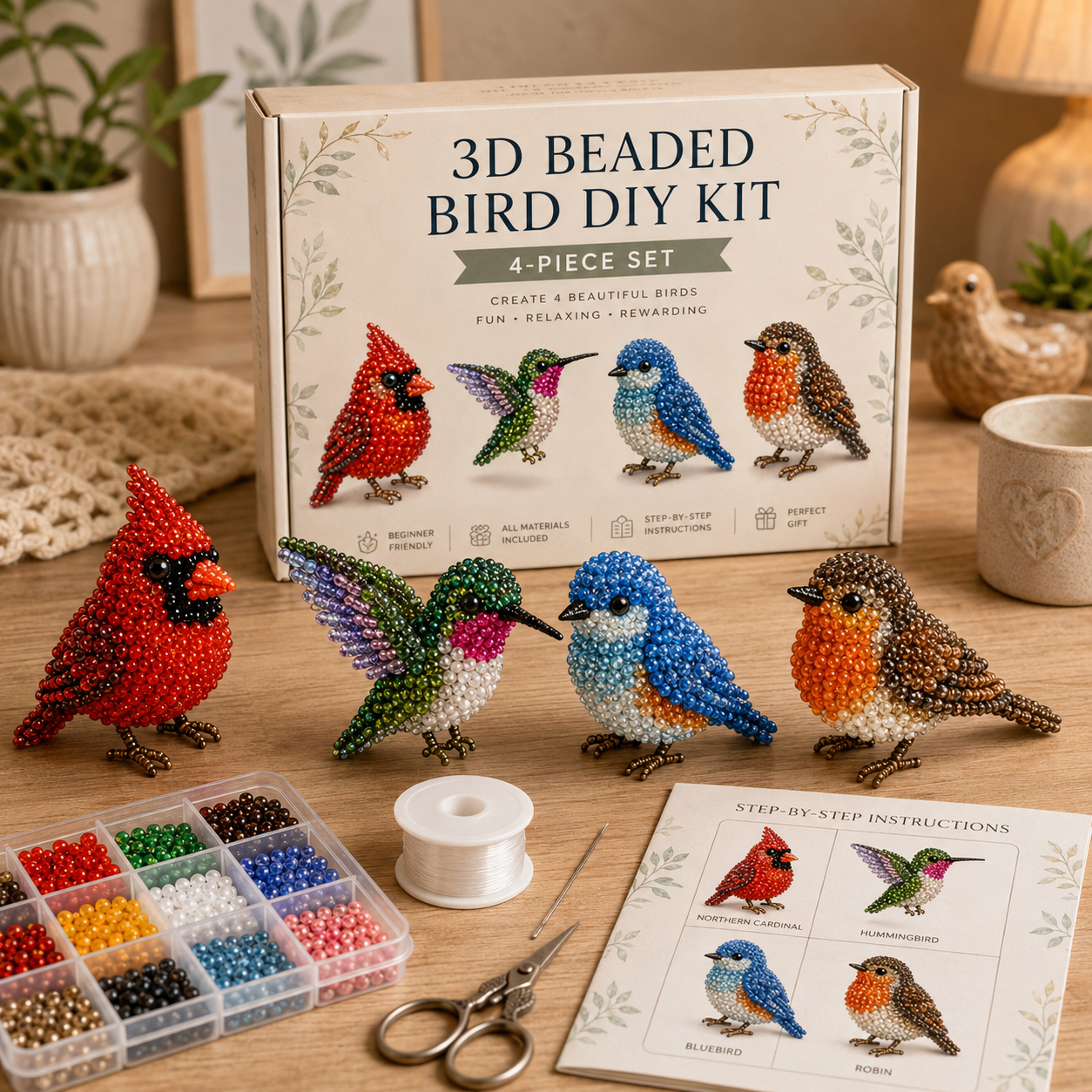🧵✨Tiny 3D Beaded Animal DIY Kit