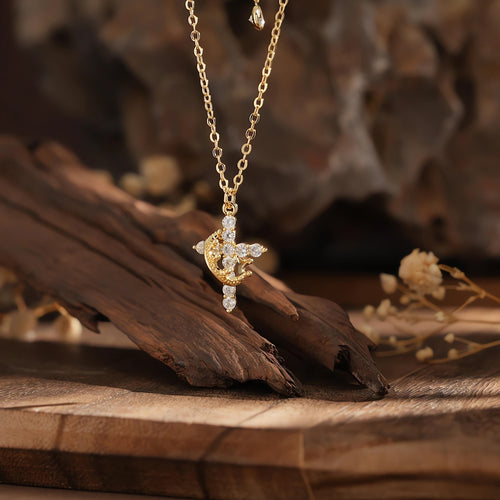 👑Crowned Cross Crystal Necklace