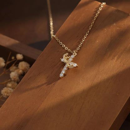 👑Crowned Cross Crystal Necklace