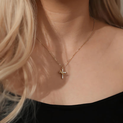 👑Crowned Cross Crystal Necklace