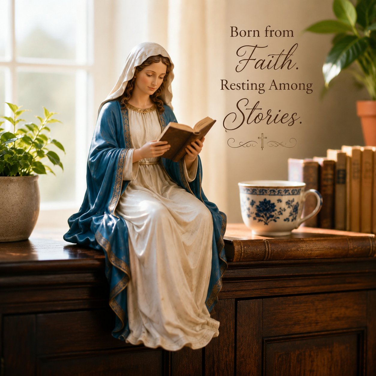 Virgin Mary Reading Figure