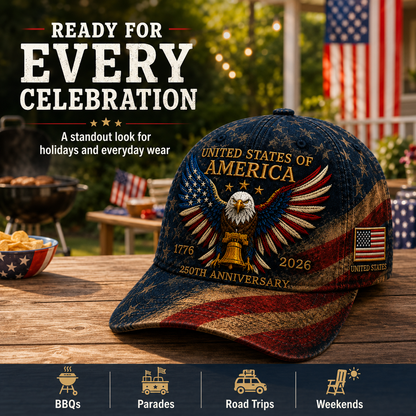 🇺🇸 250th Anniversary American Eagle Baseball Cap