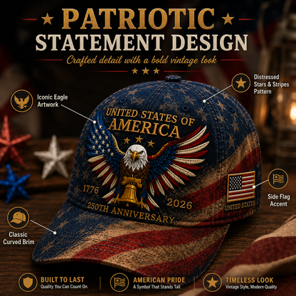 🇺🇸 250th Anniversary American Eagle Baseball Cap