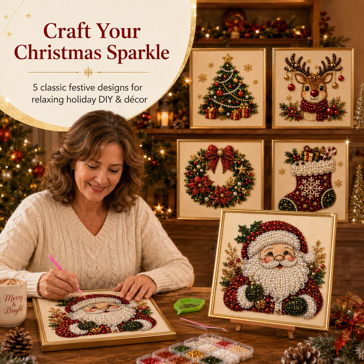🎄 Christmas Pearl Art Painting Kit
