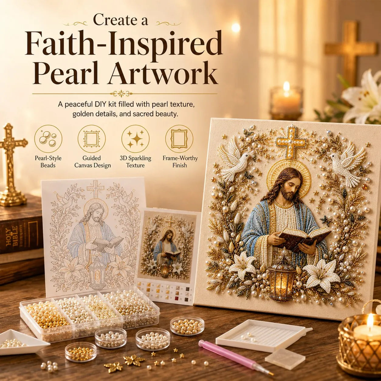 DIY Jesus Pearl Art Kit