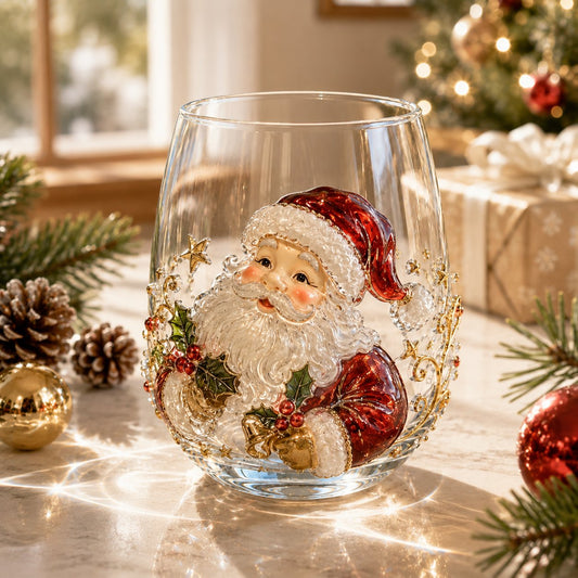 🎄 Christmas 3D Decorative Glass Cup