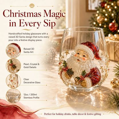 🎄 Christmas 3D Decorative Glass Cup