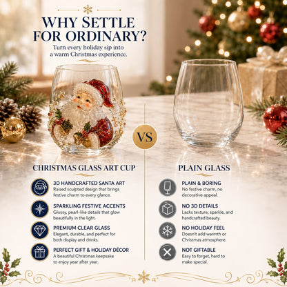 🎄 Christmas 3D Decorative Glass Cup