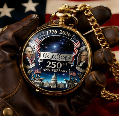 America 250th Anniversary Commemorative Pocket Watch — 1776-2026