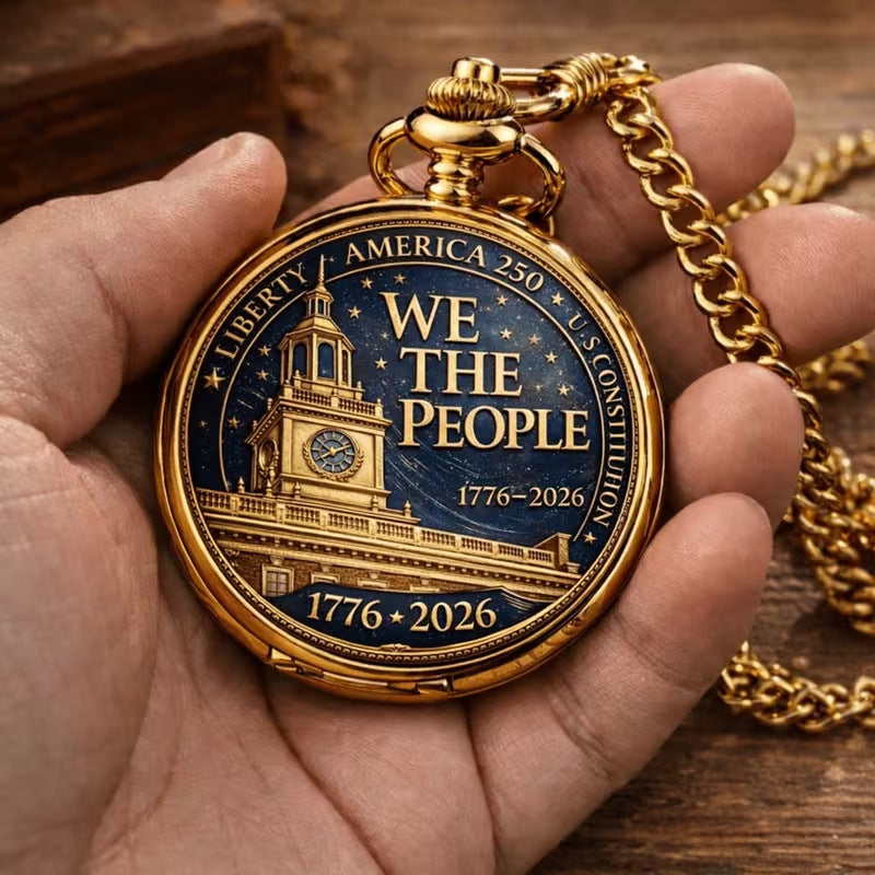 America 250th Anniversary Commemorative Pocket Watch — 1776-2026