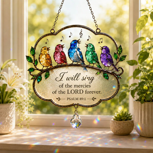 🕊️🎶 Psalm 89:1 Songbird Window Suncatcher