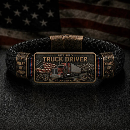 ⭐ Retired Truck Driver Bracelet – Honor The Miles. Celebrate The Legacy.