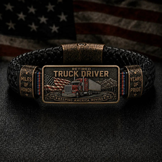 ⭐ Retired Truck Driver Bracelet – Honor The Miles. Celebrate The Legacy.