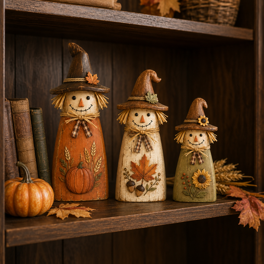 🎃Vintage Wooden Scarecrow Fall Decor Set