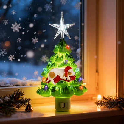 🎄Sleeping Dog Christmas Tree Night Light