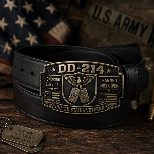 DD-214 Veteran Honor Belt Buckle