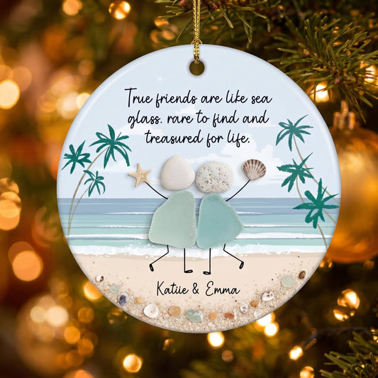 True Friends Are Like Sea Glass Personalized Ornament