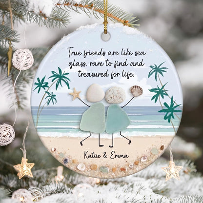 True Friends Are Like Sea Glass Personalized Ornament