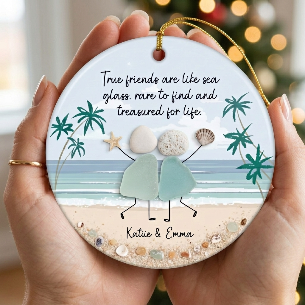 True Friends Are Like Sea Glass Personalized Ornament