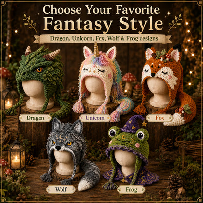 🧶✨ Fantasy Character Hood Hat DIY Crochet Kit Series