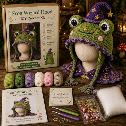 🧶✨ Fantasy Character Hood Hat DIY Crochet Kit Series