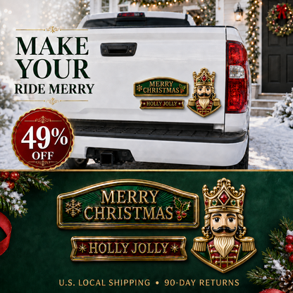 3-Piece Christmas Car Emblem Metal Badge Set