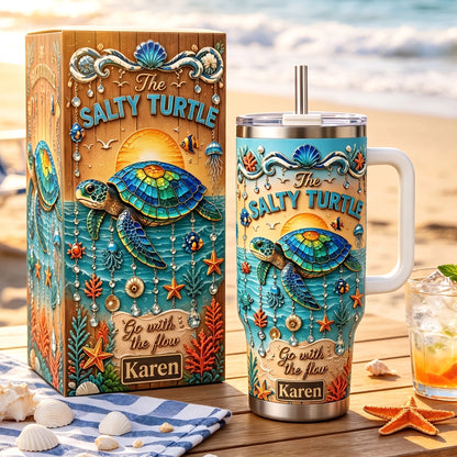 🏖️Personalized Sea Turtle Ocean Tumbler With Name🌴🌊