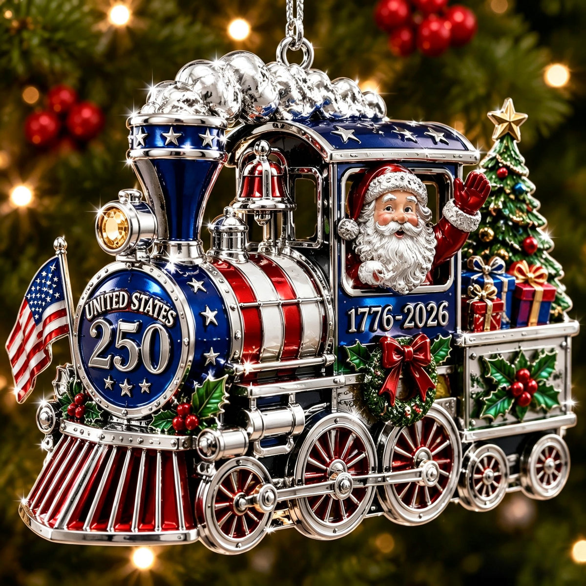 🇺🇸 America 250th Anniversary Christmas Ornament— A Patriotic Christmas to Remember (1776–2026) 🎄✨