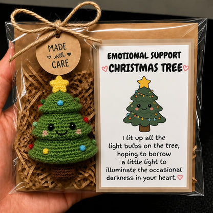 🎄 Emotional Support Crochet Plushie – Handmade Pocket-Sized Christmas Cheer 🧡