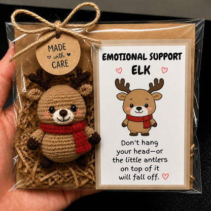 🎄 Emotional Support Crochet Plushie – Handmade Pocket-Sized Christmas Cheer 🧡