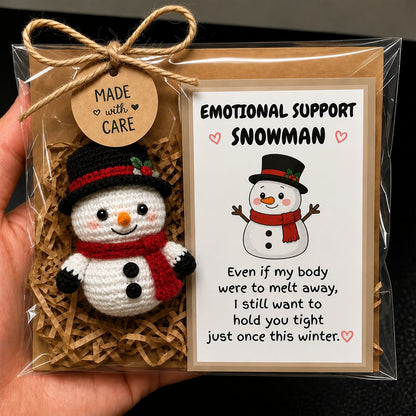 🎄 Emotional Support Crochet Plushie – Handmade Pocket-Sized Christmas Cheer 🧡