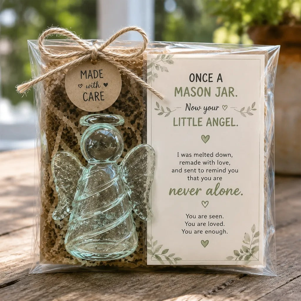 Second Life Comfort Glass Keepsake Gift – Little Angel & Emotional Support Turtle
