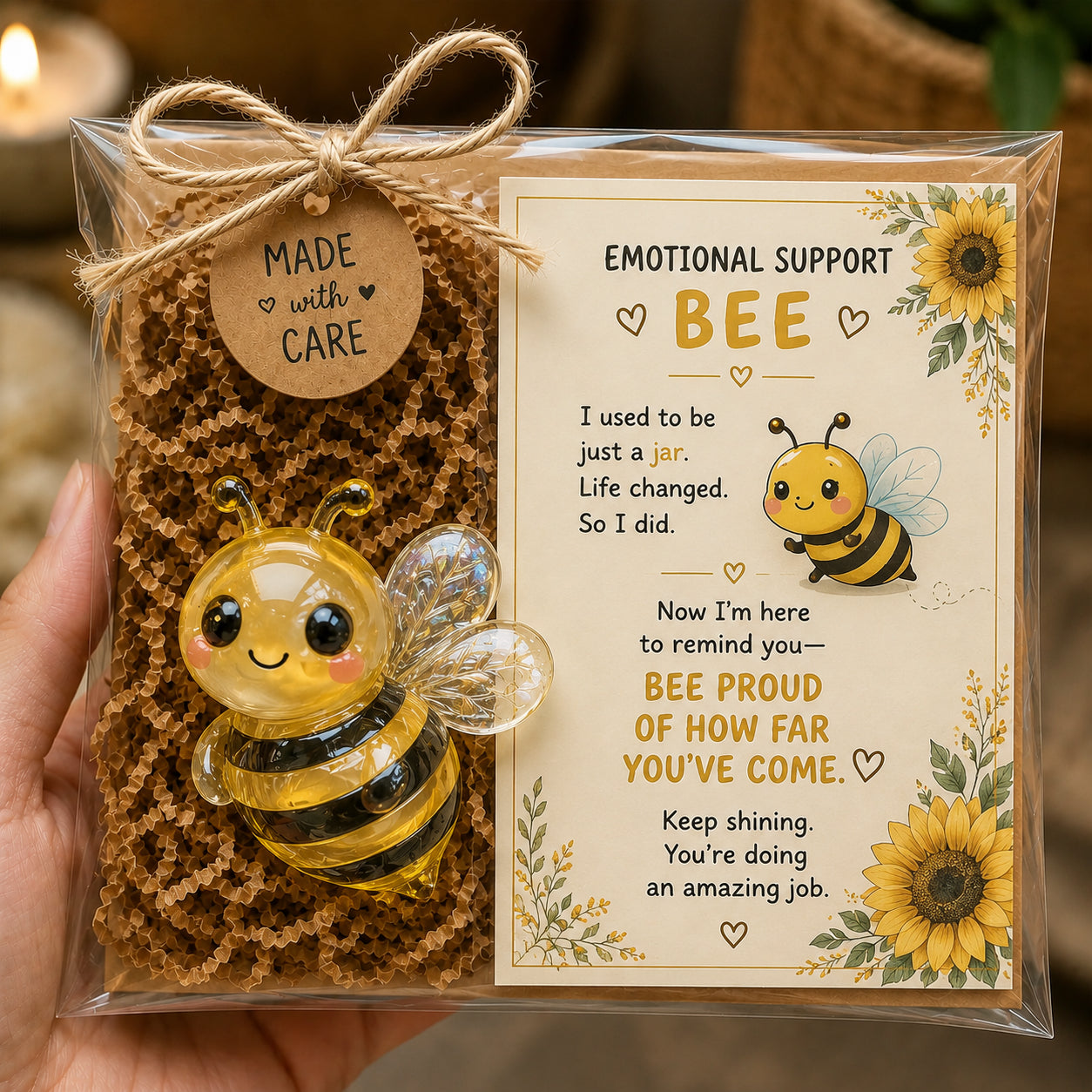 💛 Emotional Support Glass Animal Gift – A Little Reminder You Matter 🐝🐸🌸