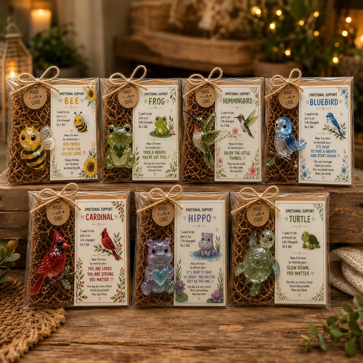 💛 Emotional Support Glass Animal Gift – A Little Reminder You Matter 🐝🐸🌸