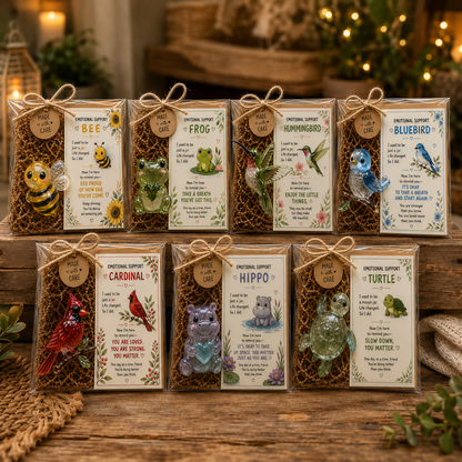 💛 Emotional Support Glass Animal Gift – A Little Reminder You Matter 🐝🐸🌸