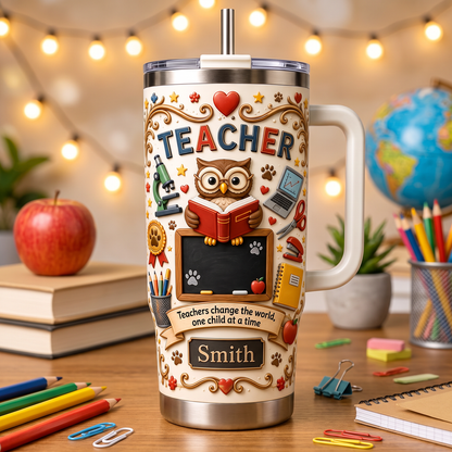 Personalized Teacher Gift Tumbler For Back To School