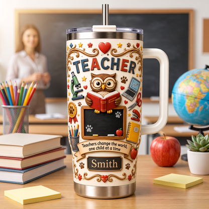 Personalized Teacher Gift Tumbler For Back To School