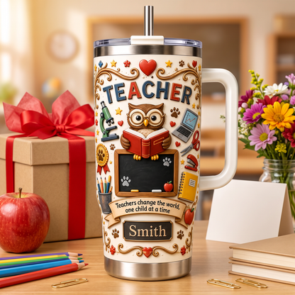 Personalized Teacher Gift Tumbler For Back To School