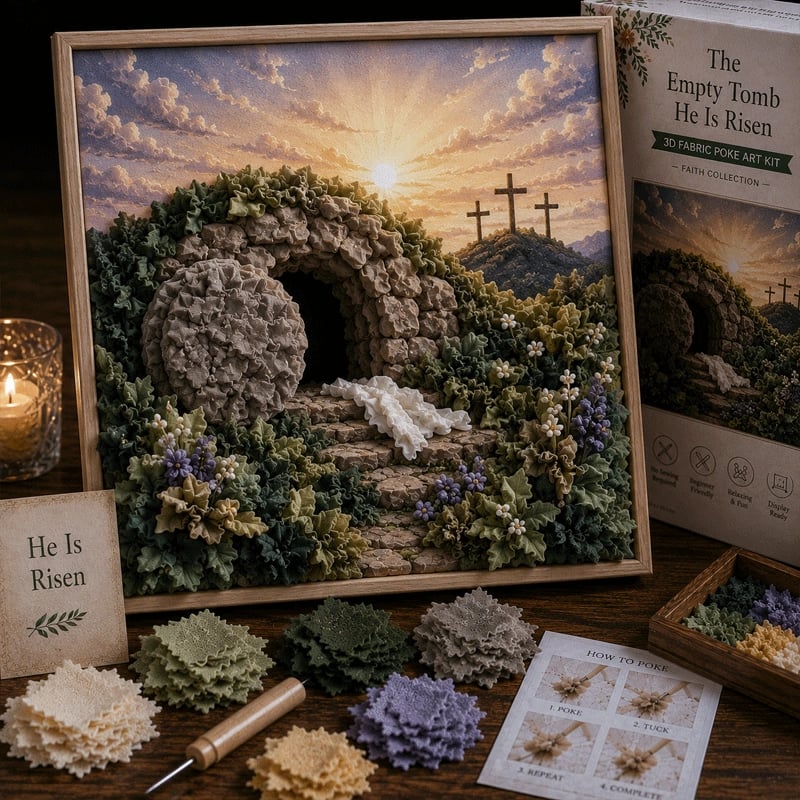 ✝️ 3D Christian Fabric Poke Art Kit – A little faith, one beautiful fabric fold at a time 🙏✨